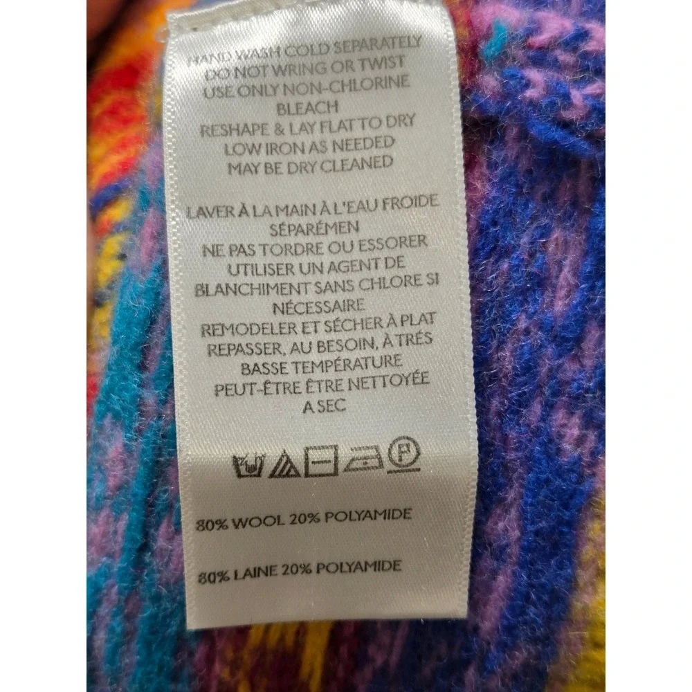 Women's Free People Large Favorite Things Wool Blend Fair Isle Heart Sweater